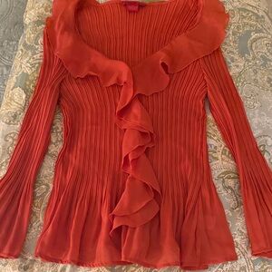 Sunny Leigh Coral Pleated Blouse